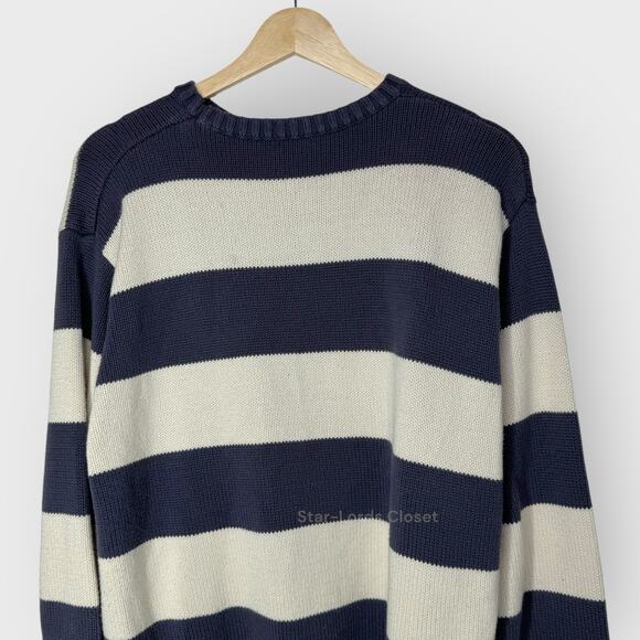 Brandy Melville J. Galt Brianna Sweater One Size Cream Navy Stripe Coastal Prep - Picture 4 of 5